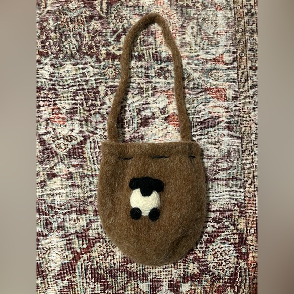 Handmade Wool Sheep Purse Drawstring - Picture 2 of 7